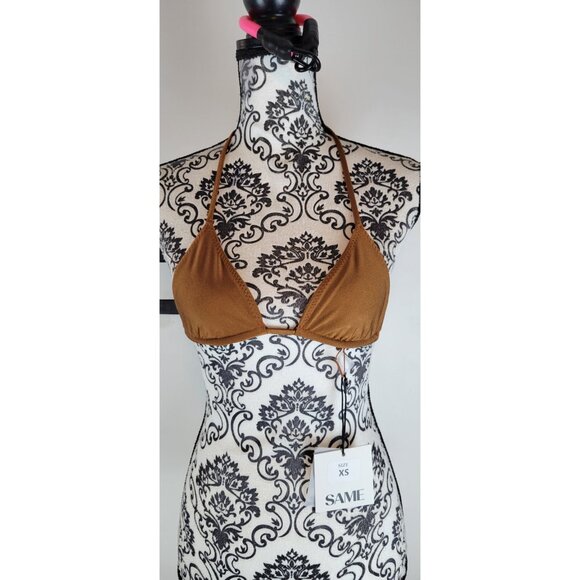 SAME LOS ANGELES BIKINY WOMENS Triangle Top Bronze SZ XSmall - Picture 4 of 7